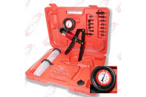 21PC Hand Held Vacuum Pressure Pump Tester Kit Brake Fluid Bleeder Bleeding Kit